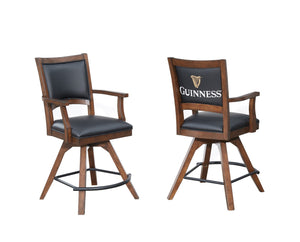 ECI Furniture Guinness Spectator Swivel Counter Stool, Distressed Walnut - Set of 2 Distressed Walnut Wood solids and veneers