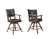 Guinness Spectator Swivel Counter Stool, Distressed Walnut - Set of 2