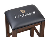 ECI Furniture Guinness 30" Saddle Stool, Distressed Walnut - Set of 2 Distressed Walnut Wood solids and veneers