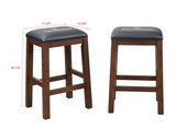 ECI Furniture Guinness 30" Saddle Stool, Distressed Walnut - Set of 2 Distressed Walnut Wood solids and veneers