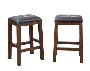 ECI Furniture Guinness 30" Saddle Stool, Distressed Walnut - Set of 2 Distressed Walnut Wood solids and veneers