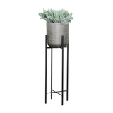 Sagebrook Home Contemporary Set of 3 -  Metal Planters On Stand 40/30/20"h, Silver/blk 14630-02 Silver Metal