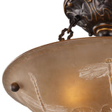 Restoration 16'' Wide 3-Light Semi Flush Mount - Golden Bronze