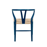 Evelina Side Chair in Midnight Blue and Natural Rush Seat - Set of 2