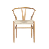 Evelina Side Chair in Natural Stained Frame and Natural Rush Seat - Set of 2