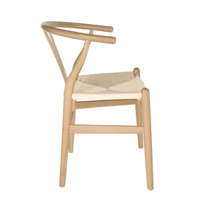 Evelina Side Chair in Natural Stained Frame and Natural Rush Seat - Set of 2