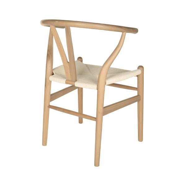 Evelina Side Chair in Natural Stained Frame and Natural Rush Seat - Set of 2