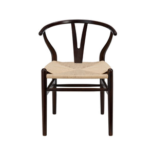 Evelina Side Chair in Walnut with Natural Rush Seat - Set of 2