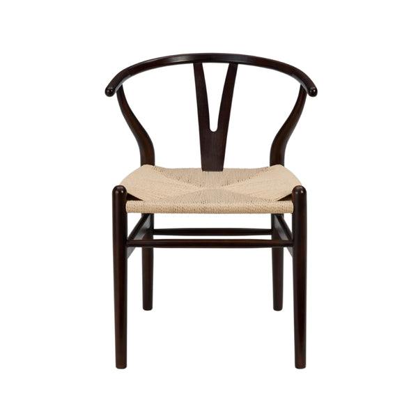 Evelina Side Chair in Walnut with Natural Rush Seat - Set of 2
