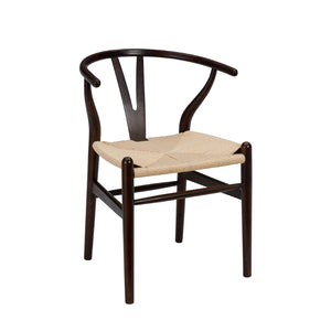 Evelina Side Chair in Walnut with Natural Rush Seat - Set of 2