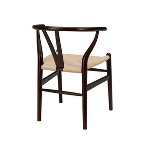Evelina Side Chair in Walnut with Natural Rush Seat - Set of 2