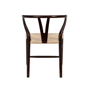 Evelina Side Chair in Walnut with Natural Rush Seat - Set of 2