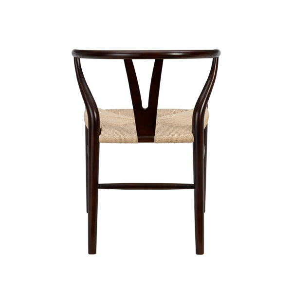 Evelina Side Chair in Walnut with Natural Rush Seat - Set of 2