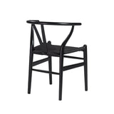 Evelina Side Chair with Black Stained Framed and Black Rush Seat - Set of 2