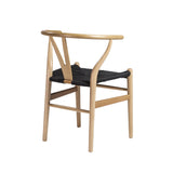 Evelina Side Chair with Natural Stained Framed and Black Rush Seat - Set of 2