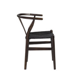 Evelina Side Chair with Walnut Stained Framed and Black Rush Seat - Set of 2