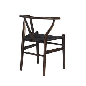 Evelina Side Chair with Walnut Stained Framed and Black Rush Seat - Set of 2