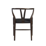 Evelina Side Chair with Walnut Stained Framed and Black Rush Seat - Set of 2