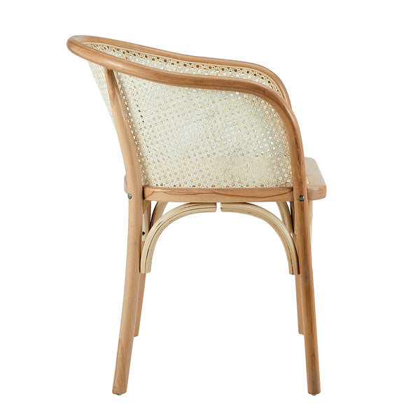 Elsy Armchair in Natural with Natural Rattan Seat - Set of 1
