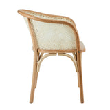 Elsy Armchair in Natural with Natural Rattan Seat - Set of 1
