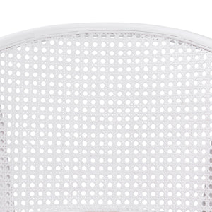 Elsy Armchair in White with Natural Rattan Seat - Set of 1