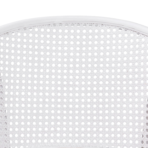 Elsy Armchair in White with Natural Rattan Seat - Set of 1