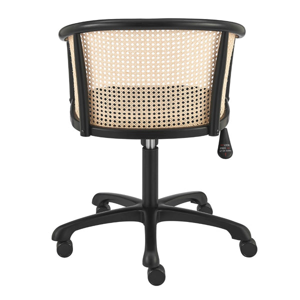 Elsy Office Chair in Black with Black Velvet Seat and Black Base