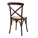 Neyo Side Chair in Walnut with Natural Rattan Seat - Set of 2