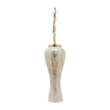 Sagebrook Home Contemporary Glass, 43"h Vase W/ Aluminum Top, White/gold 16770-02 White/gold Glass