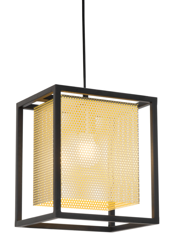 Zuo Modern Yves Steel Modern Commercial Grade Ceiling Lamp Gold, Black Steel