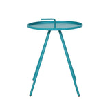 Vida Outdoor Modern 16.5" Side Table with Steel Legs - Teal Noble House