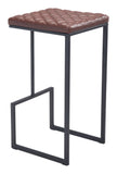 Zuo Modern Element 100% Polyurethane, Plywood, Steel Modern Commercial Grade Barstool Brown, Black 100% Polyurethane, Plywood, Steel