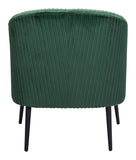 Zuo Modern Ranier 100% Polyester, Plywood, Steel Modern Commercial Grade Accent Chair Green, Black 100% Polyester, Plywood, Steel