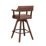 ECI Furniture Merion Spectator Swivel Bar Stool, Distressed Walnut Distressed Walnut  Hardwood solids and veneers