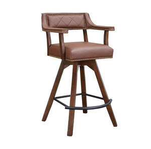 ECI Furniture Merion Spectator Swivel Bar Stool, Distressed Walnut Distressed Walnut  Hardwood solids and veneers