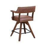 ECI Furniture Merion Spectator Swivel Swivel  Stool, Distressed Walnut Distressed Walnut  Hardwood solids and veneers
