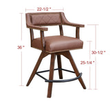 ECI Furniture Merion Spectator Swivel Swivel  Stool, Distressed Walnut Distressed Walnut  Hardwood solids and veneers