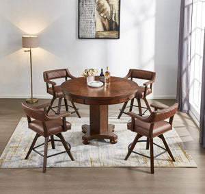 ECI Furniture Merion Spectator Swivel Swivel  Stool, Distressed Walnut Distressed Walnut  Hardwood solids and veneers