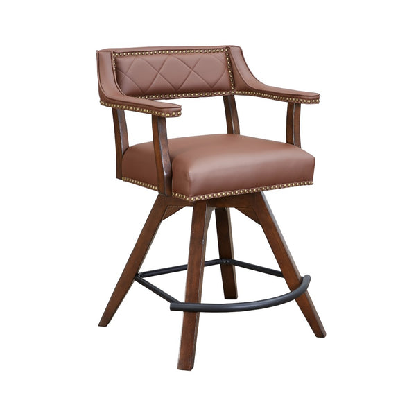 ECI Furniture Merion Spectator Swivel Swivel  Stool, Distressed Walnut Distressed Walnut  Hardwood solids and veneers