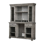 ECI Furniture PGA Deluxe Back Bar & Hutch Complete, Distressed Gray Distressed Gray Hardwood solids and veneers