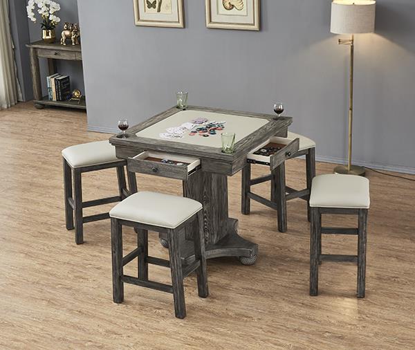 ECI Furniture PGA 36" Flip Top Counter Height Game Table Complete, Distressed Gray Distressed Gray Hardwood solids and veneers
