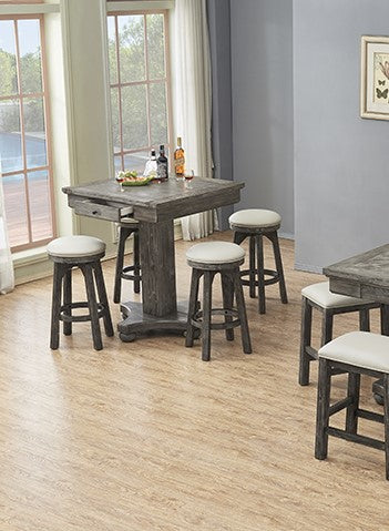 ECI Furniture PGA 42" Flip Top Counter Height Game Table Complete, Distressed Gray Distressed Gray Hardwood solids and veneers