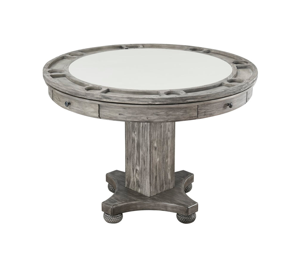 ECI Furniture PGA Round Counter Height Game Table Complete, Distressed Gray Distressed Gray Hardwood solids and veneers