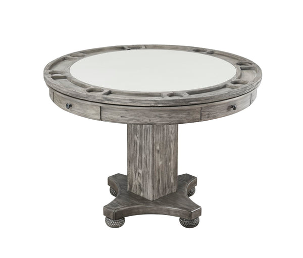 ECI Furniture PGA Round Counter Height Game Table Complete, Distressed Gray Distressed Gray Hardwood solids and veneers