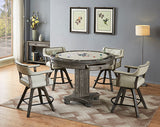 ECI Furniture PGA Round Counter Height Game Table Complete, Distressed Gray Distressed Gray Hardwood solids and veneers