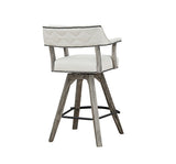 ECI Furniture PGA Spectator Swivel Bar Stool with Nailhead Seat, Distressed Gray Distressed Gray Hardwood solids and veneers