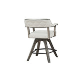 ECI Furniture PGA Spectator Swivel Swivel  Stool with Nailhead Seat, Distressed Gray Distressed Gray Hardwood solids and veneers