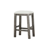 ECI Furniture PGA 30" Saddle Stool with Nailhead Seat, Distressed Gray Distressed Gray Hardwood solids and veneers