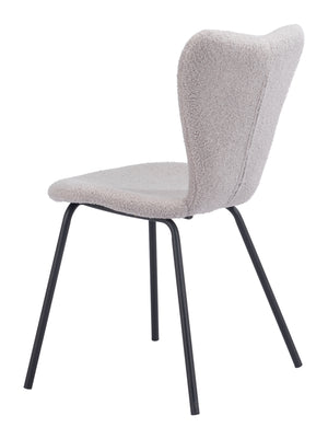 Zuo Modern Thibideaux 100% Polyester, Steel, Plywood Modern Commercial Grade Dining Chair Set - Set of 2 Light Gray 100% Polyester, Steel, Plywood