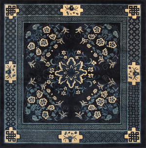 Pasargad Antique Hand-Knotted Wool Blue Area Rug 097366-PASARGAD